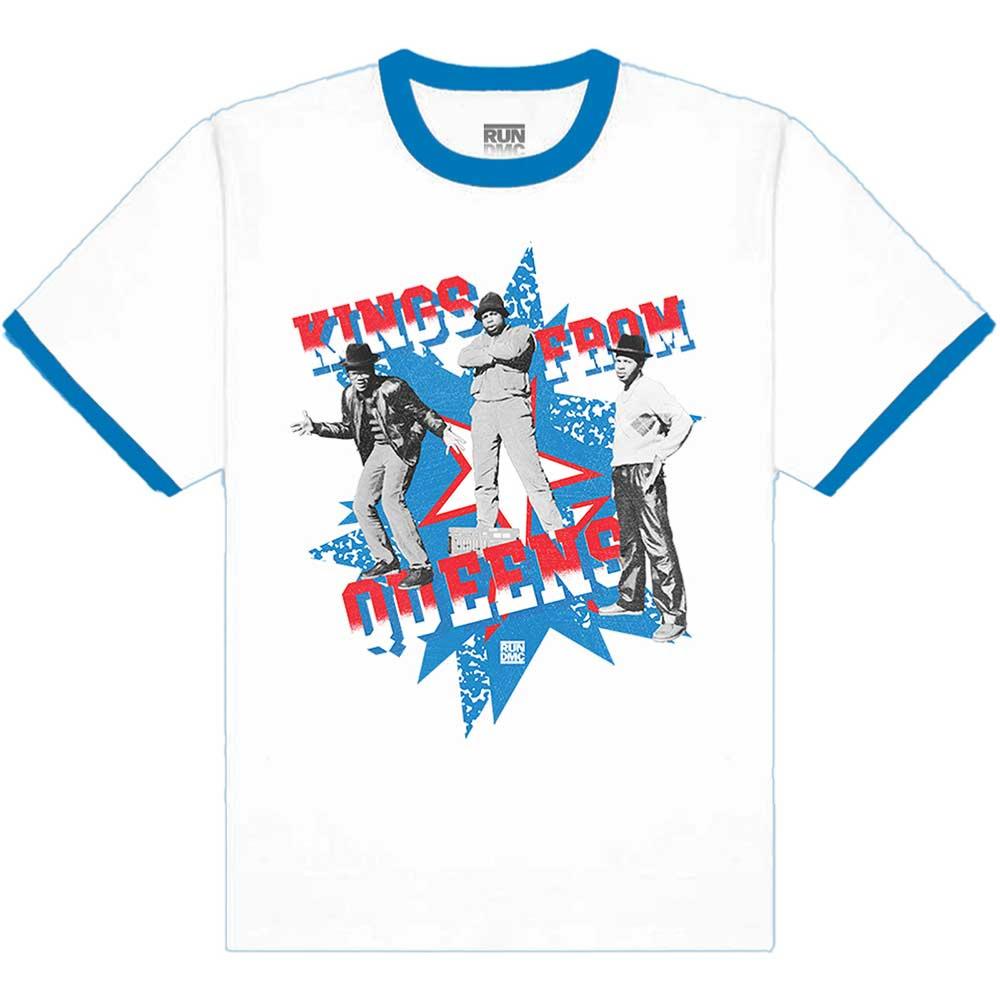 Run DMC Unisex T-Shirt: Kings From Queens (Ringer)  RUN DMC 3