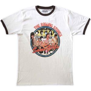 THE ROLLING STONES UNISEX RINGER T-SHIRT: SOME GIRLS CIRCLE (WHITE)STONES 21