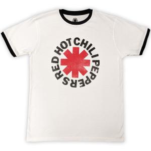 Red Hot Chili Peppers Unisex Ringer T-Shirt: Logo Ringer (White)  THCP 6