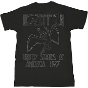  LED ZEPPELIN UNISEX TEE: USA '77. ZEPPELIN 8