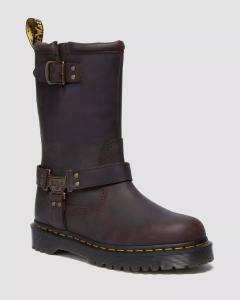 Dr Martens  TALL LEATHER BIKER BOOTS ANISTONE HI