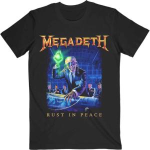 Megadeth Unisex T-Shirt: Rust In Peace Track list (Black) (Back Print)   MEGADETH 8              