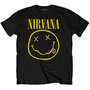  NIRVANA UNISEX TEE: YELLOW HAPPY FACE  NIRVANA 2  