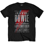  DAVID BOWIE UNISEX TEE: HAMMERSMITH ODEON    BOWIE 6