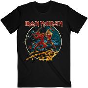  RON MAIDEN UNISEX T-SHIRT: NUMBER OF THE BEAST RUN TO THE HILLS CIRCULAR  IRON MAIDEN  9