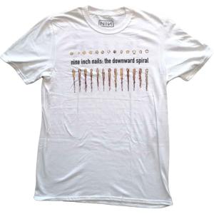 Nine Inch Nails Unisex T-Shirt: Downward Spiral (White) (Back Print)NINE IN5   