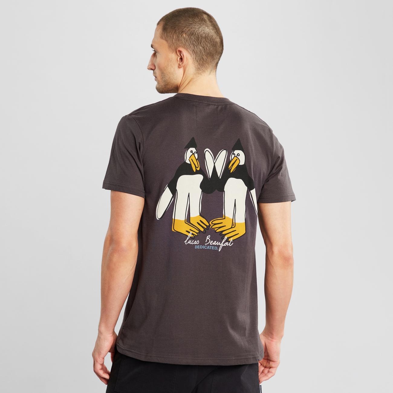  Dedicated    T-shirt Stockholm Lucas Penguin Friends Charcoal 20414
