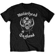 MOTORHEAD UNISEX T-SHIRT: ENGLAND (BLACK) (BACK PRINT) MOTORHEAD 1
