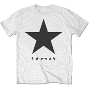 DAVID BOWIE UNISEX TEE: BLACKSTAR (ON WHITE)  BOWIE 4