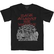  RAGE AGAINST THE MACHINE UNISEX T-SHIRT: CROWD MASKS RATM 7