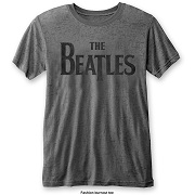    THE BEATLES UNISEX FASHION TEE: DROP T LOGO (BURN OUT) THE BEATLES 6