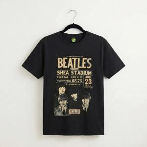 The Beatles Unisex Premium Carbon T-Shirt: Shea '66 (Black) BEATLES 15