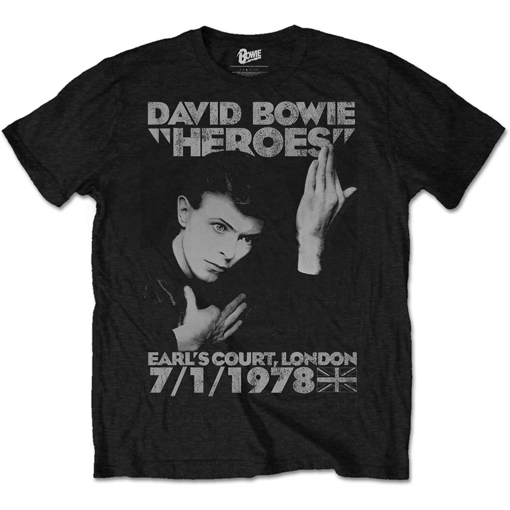 DAVID BOWIE UNISEX T-SHIRT: HEROES EARLS COURT BOWIE 11