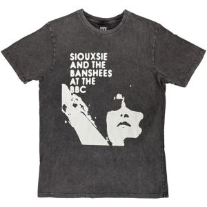 Siouxsie & The Banshees Unisex Stone Wash T-Shirt: At The Bbc (Charcoal Grey)SATB 2