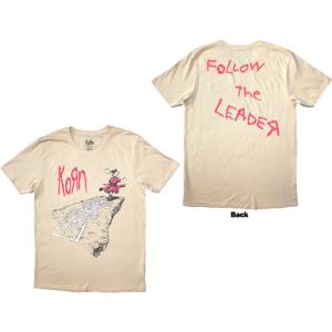KORN UNISEX T-SHIRT: FOLLOW THE LEADER HOPSCOTCH (SAND) (BACK PRINT) KORN 3