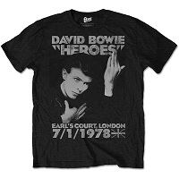 DAVID BOWIE UNISEX T-SHIRT: HEROES EARLS COURT BOWIE 11