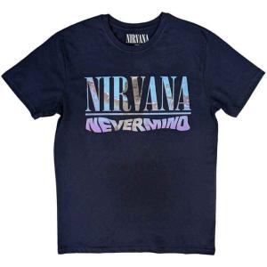 NIRVANA UNISEX T-SHIRT: NEVERMIND (NAVY BLUE) (BACK PRINT) NIRVANA 18