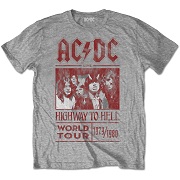 AC/DC UNISEX TEE: HIGHWAY TO HELL WORLD TOUR 1979/1980  AC DC 2