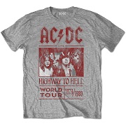 AC/DC UNISEX TEE: HIGHWAY TO HELL WORLD TOUR 1979/1980  AC DC 2