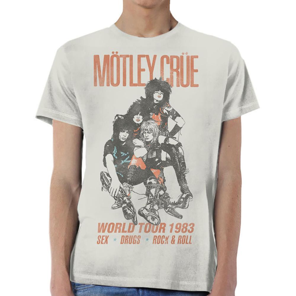  MOTLEY CRUE UNISEX TEE: WORLD TOUR VINTAGE MOTLEY 1