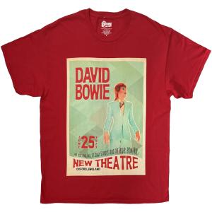 David Bowie Unisex T-Shirt: Oxford (Red)   BOWIE 17