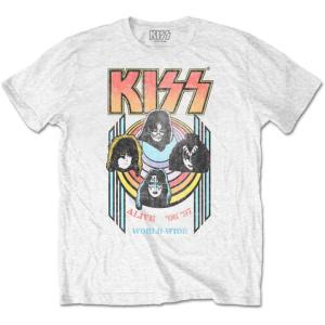 KISS Unisex T-Shirt: World Wide (White) KISS 5
