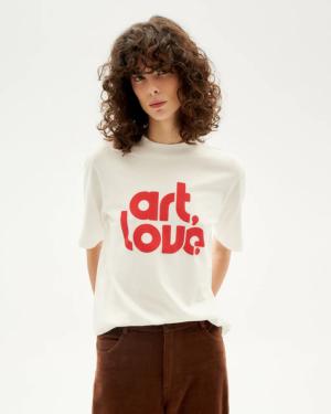 Thinking Mu  White Art&Love Mock T-shirt  WTS00345