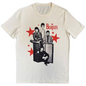 The Beatles Unisex T-Shirt: Red Stars (Natural) BEATLES 14