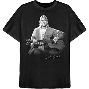 KURT COBAIN UNISEX TEE: GUITAR LIVE PHOTO  KURT COBAIN 1