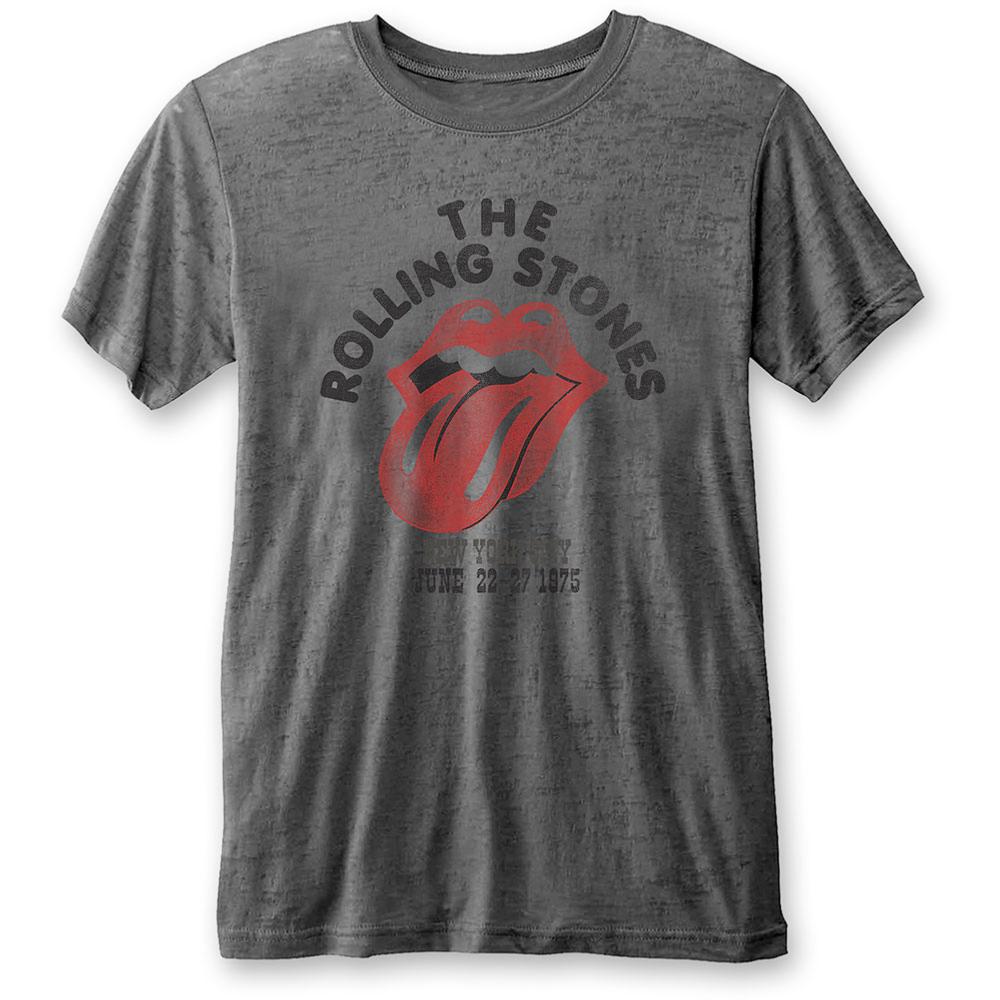  THE ROLLING STONES UNISEX TEE: NEW YORK CITY 75 (BURN OUT) STONES 11