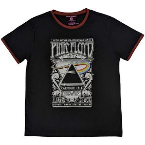 Pink Floyd Unisex Ringer T-Shirt: Carnegie Hall Poster (Black) PINK FLOYD 17